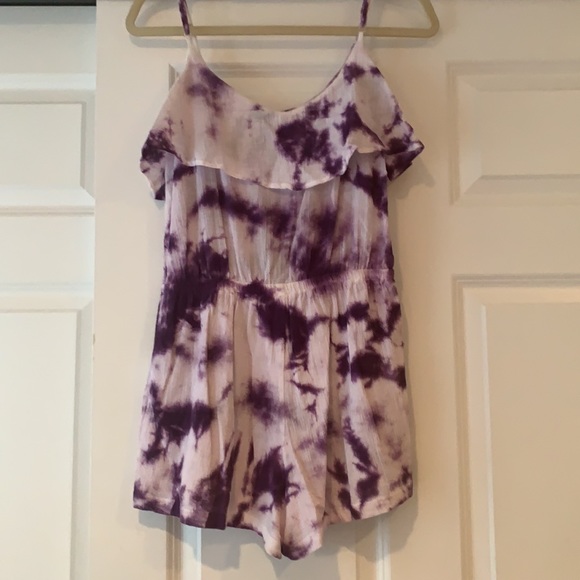 Saks Purple tie-dye romper; adjustable straps - Picture 3 of 4